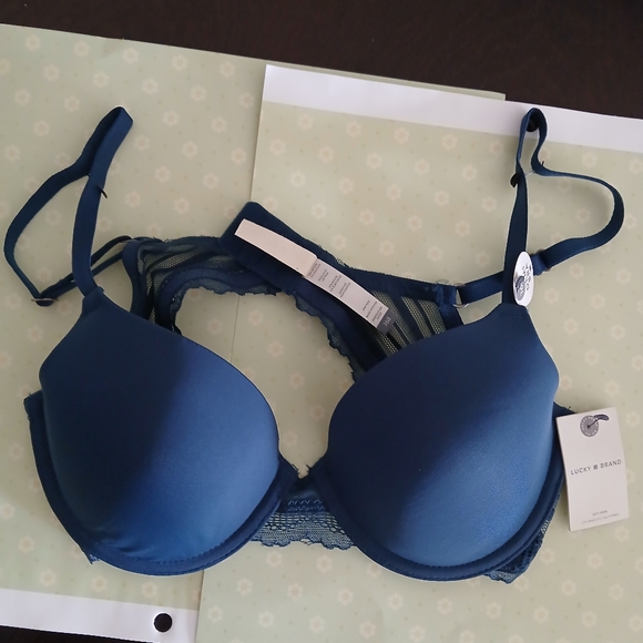 NWT Lucky Brand Blue Lace Demi  Bra Size 36B - Picture 12 of 14